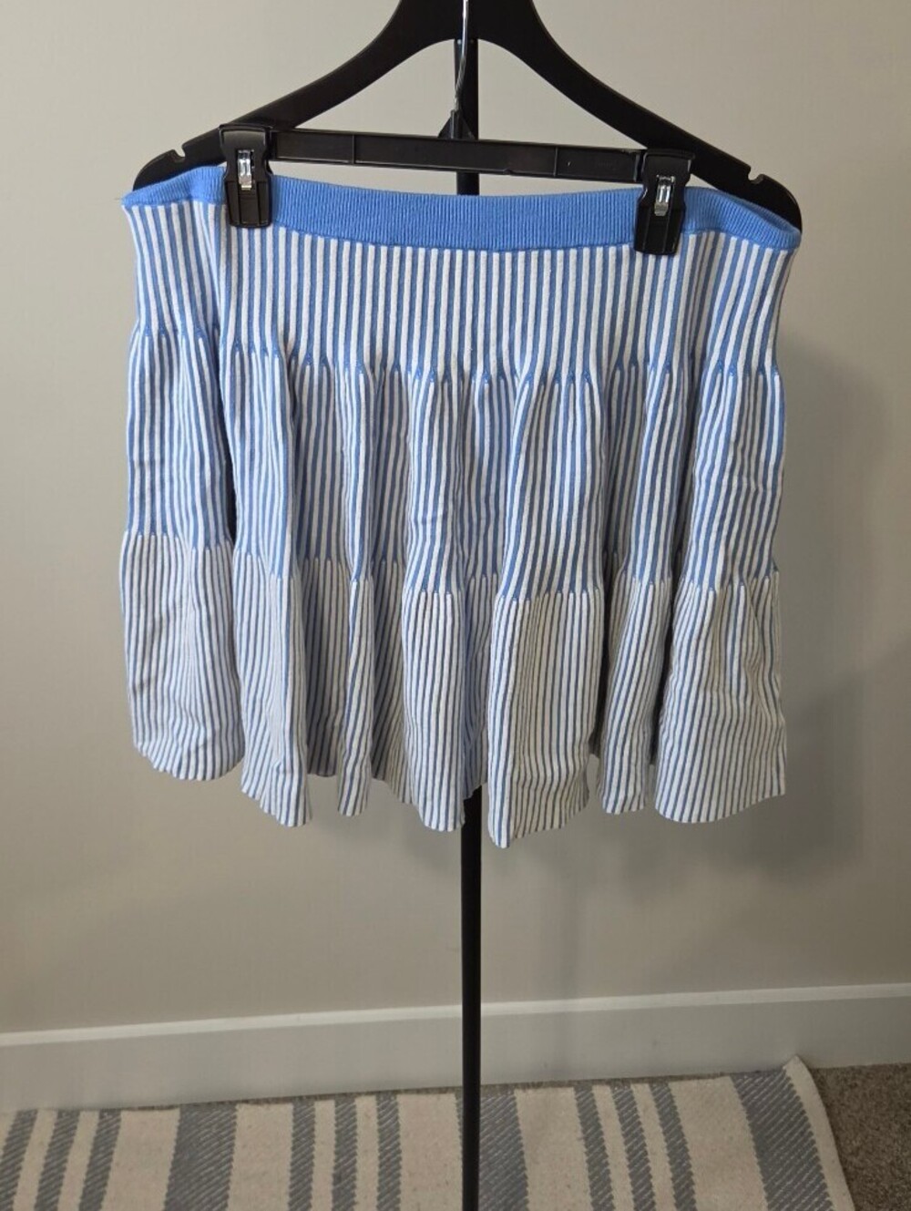 Free Assembly Womens Ribbed Stitch Tiered Mini Skirt sz XL